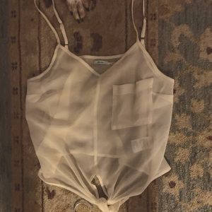 White see through tank top, size small